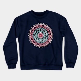 Teal & Coral Glow Medallion Crewneck Sweatshirt